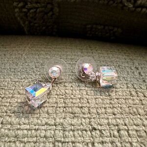 Elegant Crystal Cube Earrings